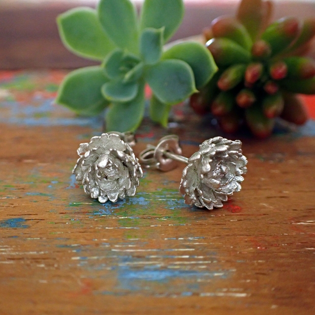 Frilly Succulent Studs Silver